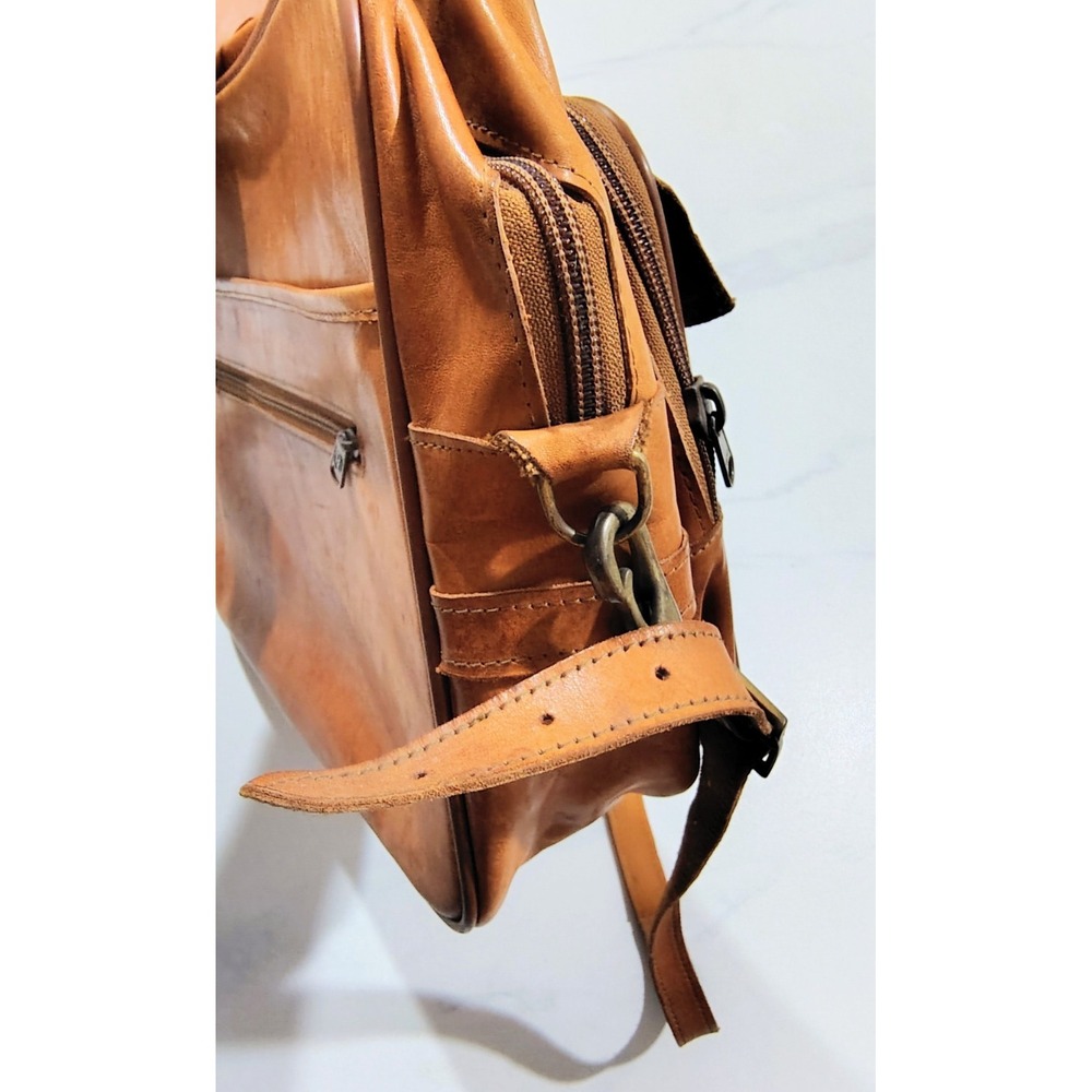 Vtg Leather Briefcase Hartmann Luggage Shoulder Carry On Bag Shoulder Strap+ Key - Picture 14 of 15